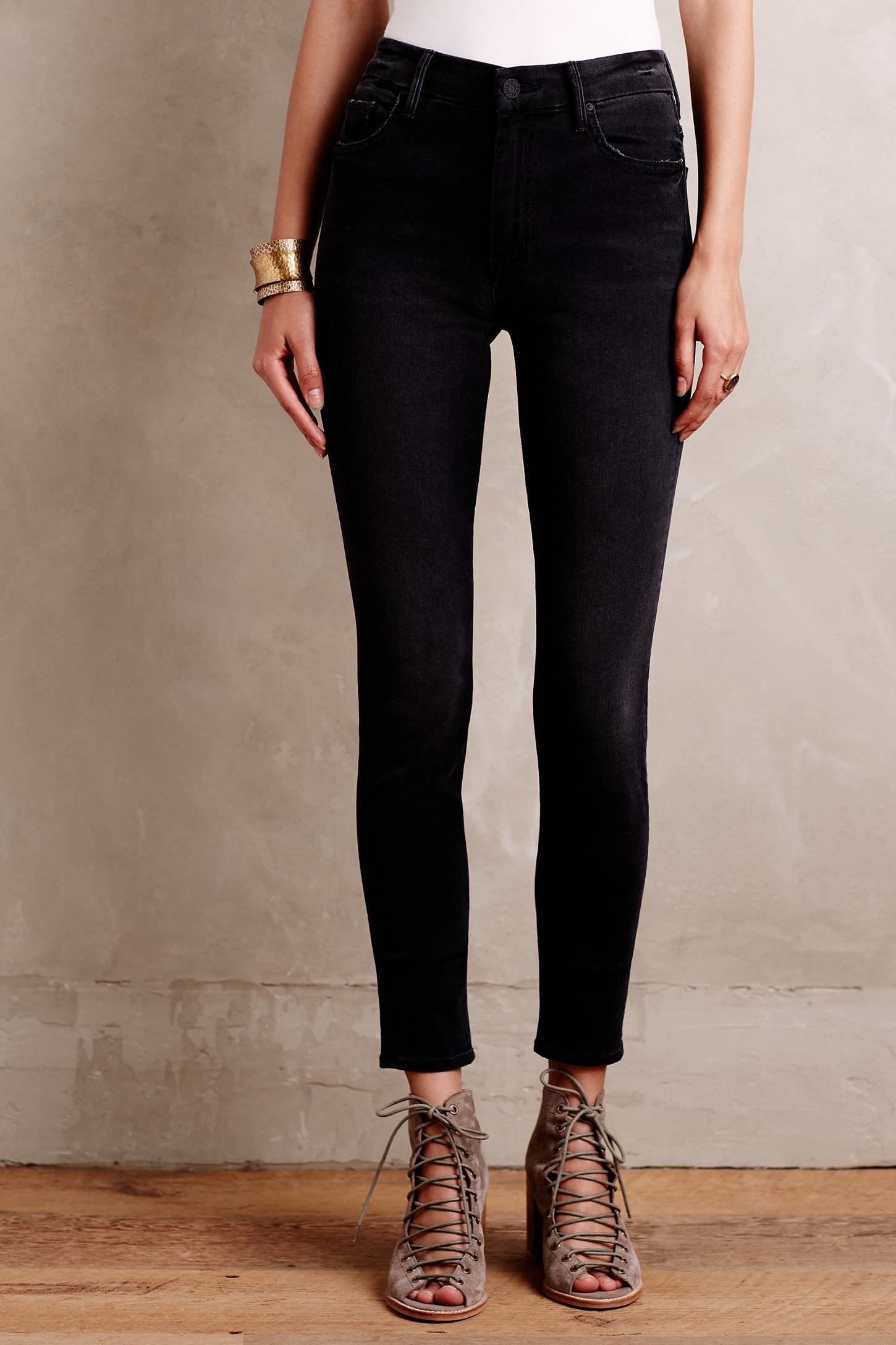 Mother - Looker Distressed Mid-rise Skinny Jeans - Light denim ...