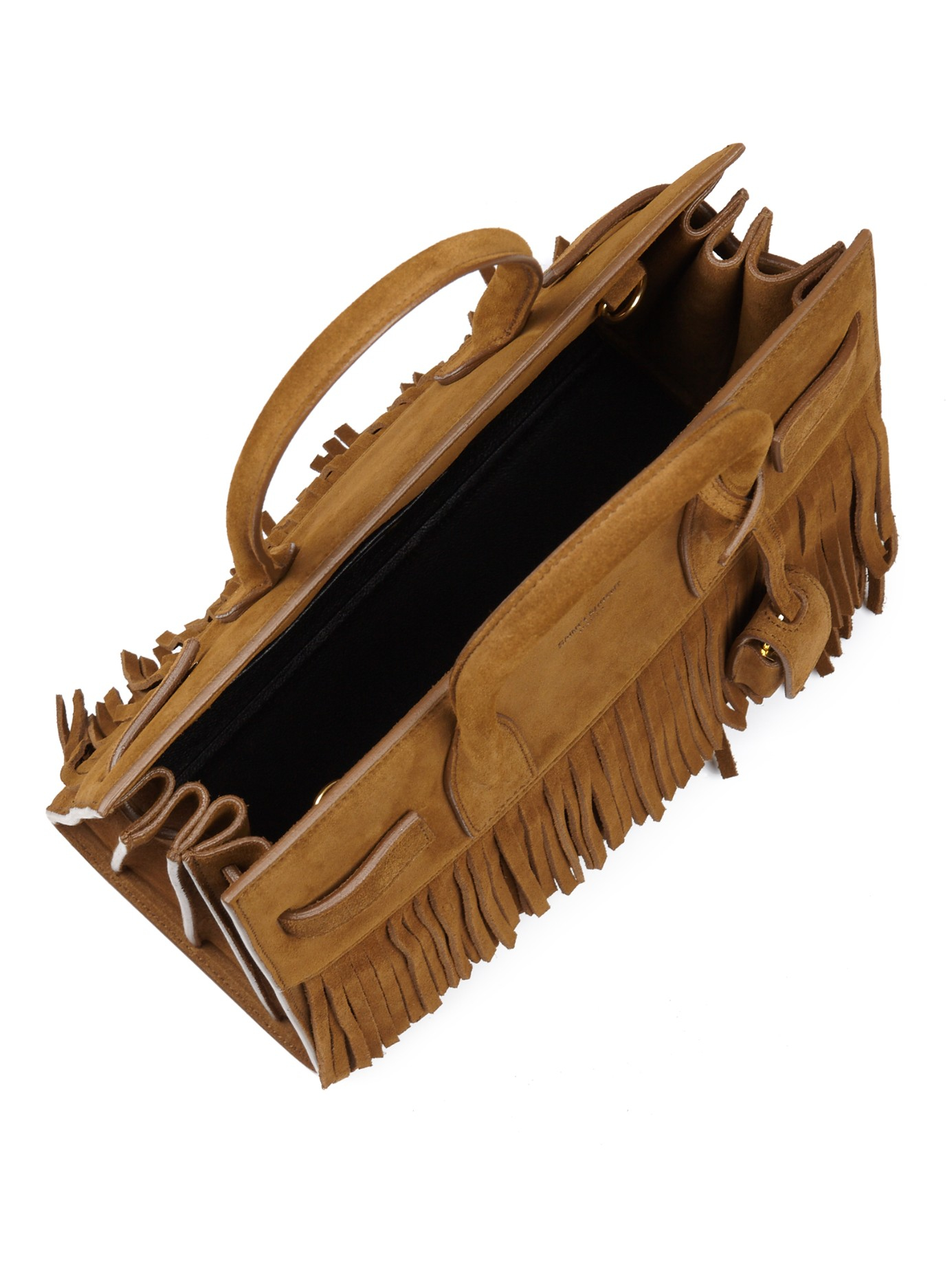 Sac De Jour Nano Suede Fringe Satchel Bag, Tan Sac De Jour Nano Suede Fringe Satchel Bag, Tan