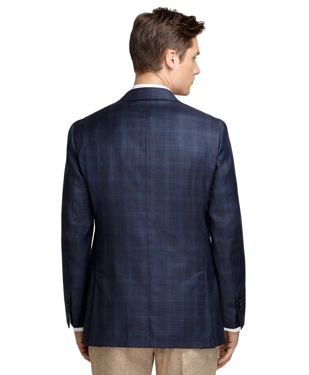 Brooks brothers Regent Fit Navy Plaid With Teal Windowpane Sport ...