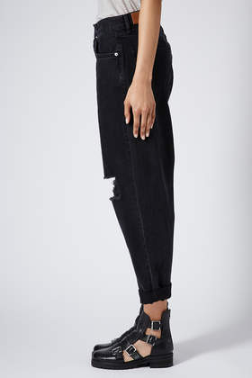 TOPSHOP Ripped Baggy Jeans by Boutique in Black