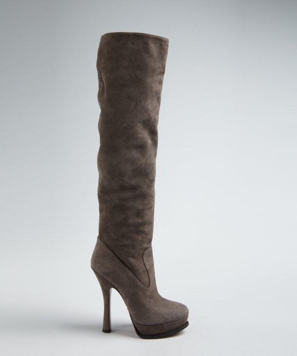 grey platform boots