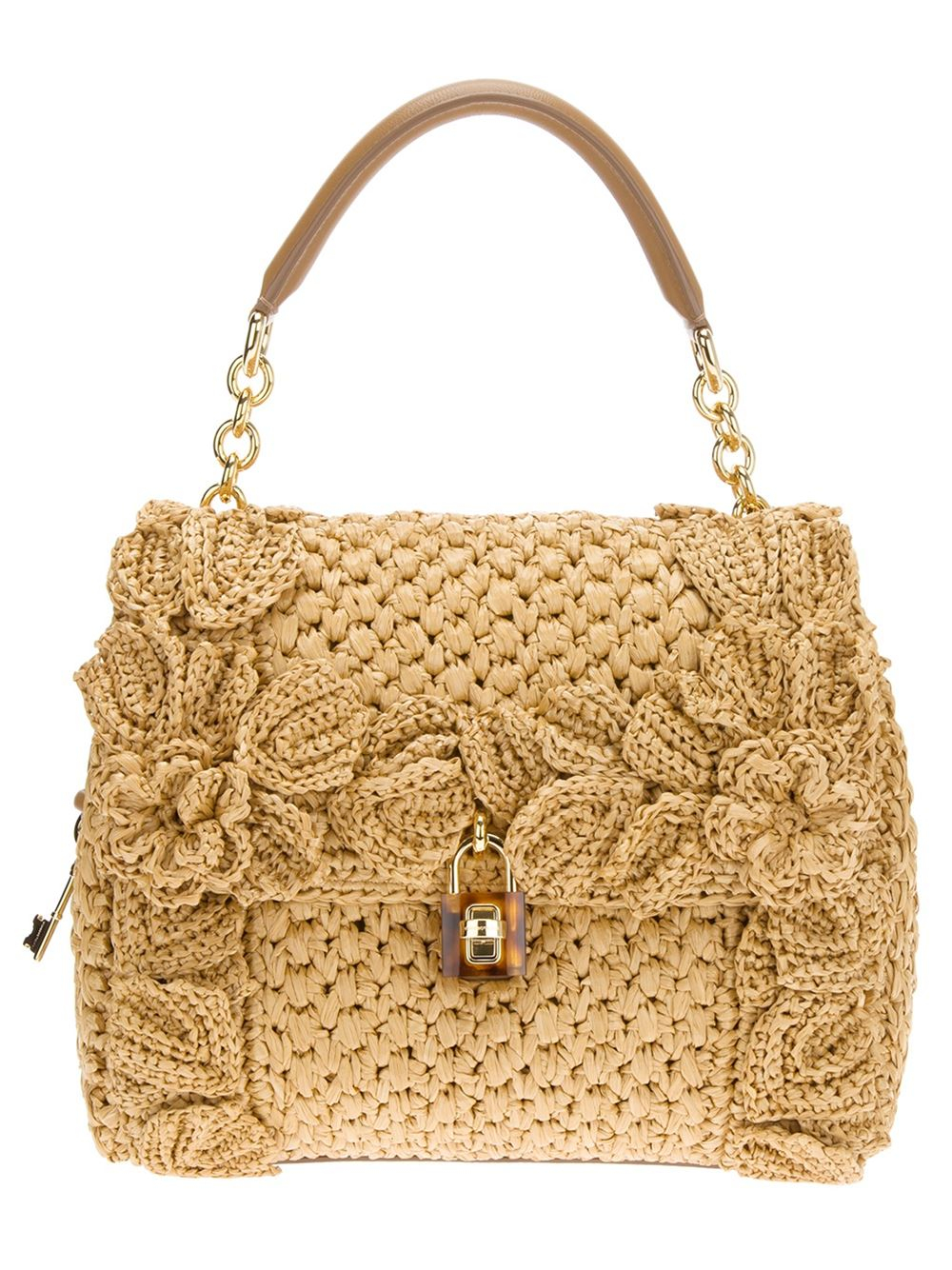 Lyst - Dolce & gabbana 'Sicily' Raffia Handbag in Natural