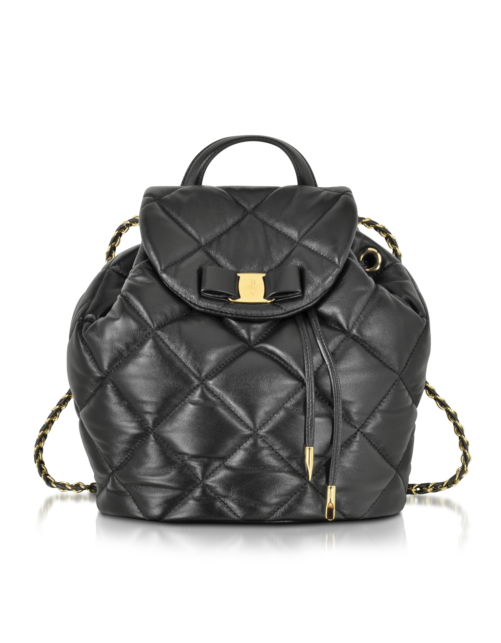 Ferragamo Quilted Giuliette Nappa Leather Backpack in Black | Lyst
