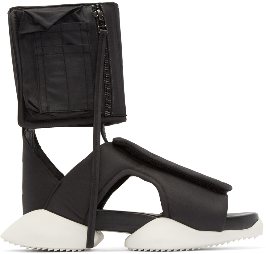 Rick owens Black & White Cargo Sandals in White for Men | Lyst