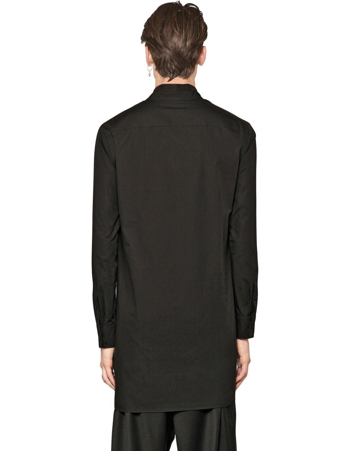 27 Black Cotton Wrap Shirt Gif