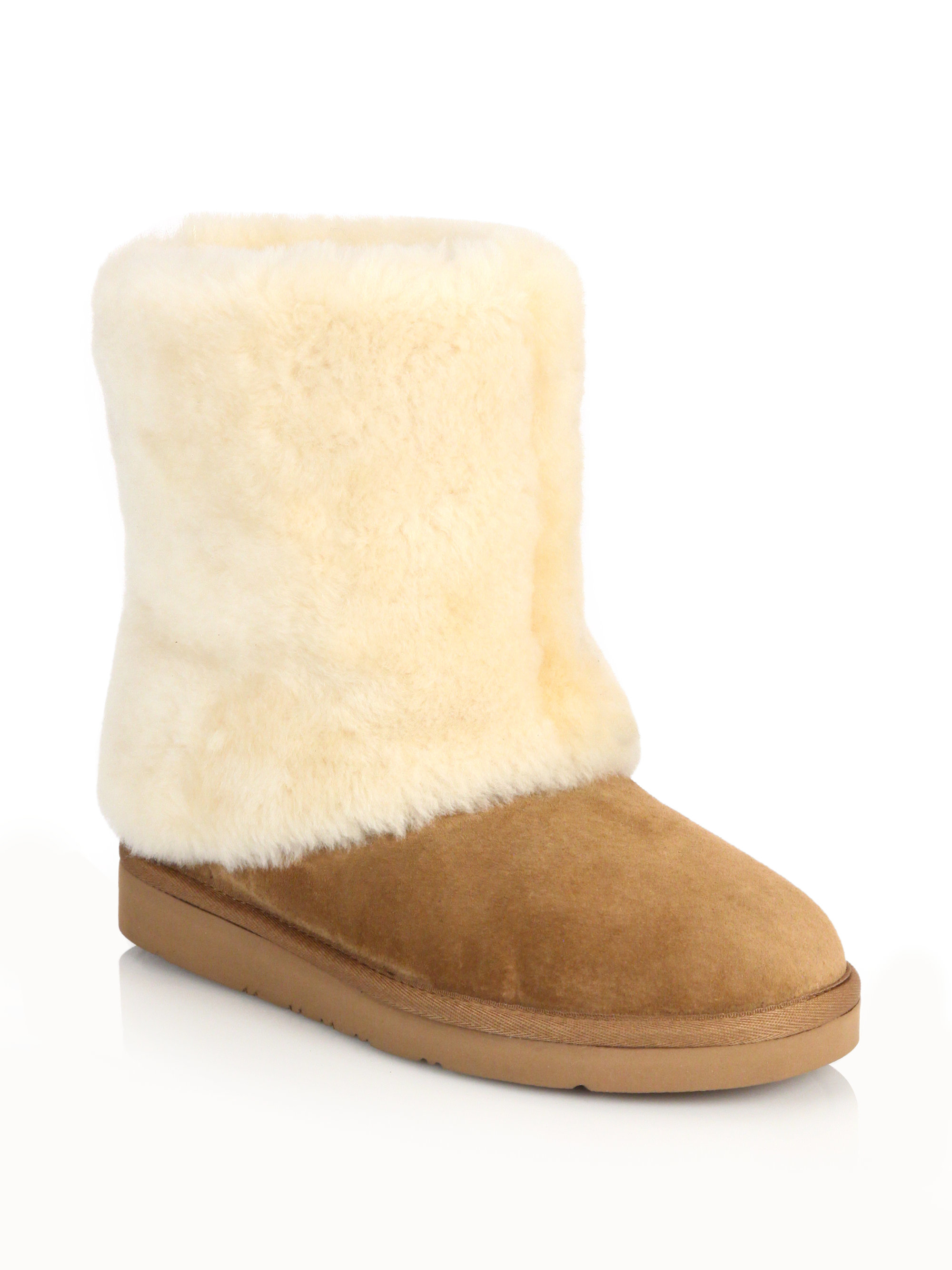 Lyst - Ugg Patten Shearling & Suede Boots in Brown