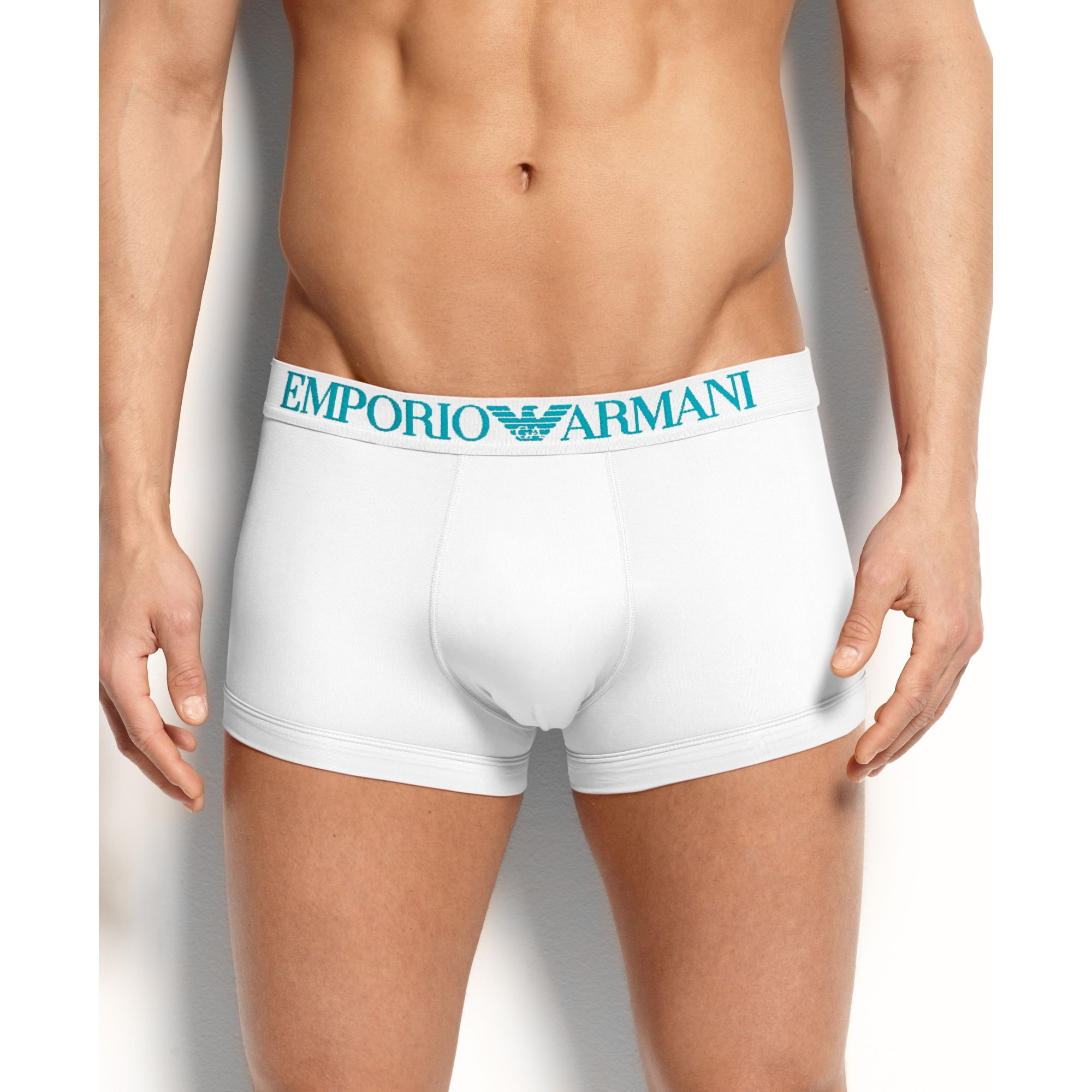 Lyst Emporio Armani Microfiber Trunk Underwear In White For Men