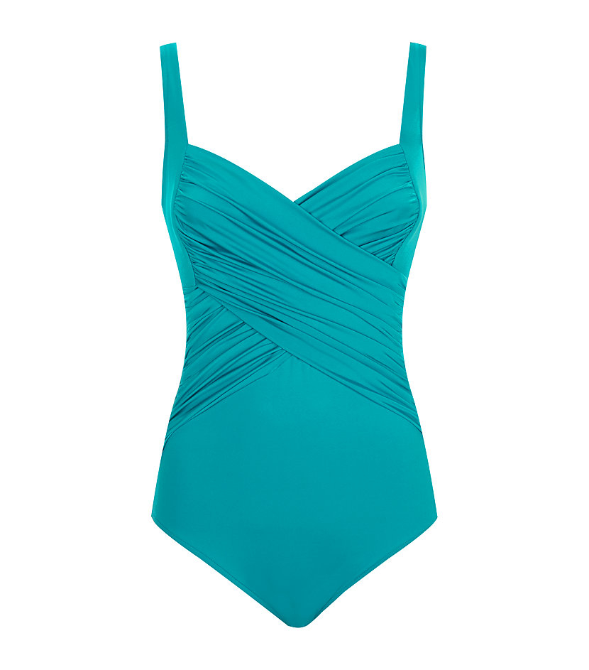 Maryan Mehlhorn Half Moon Crossover Swimsuit in Blue | Lyst