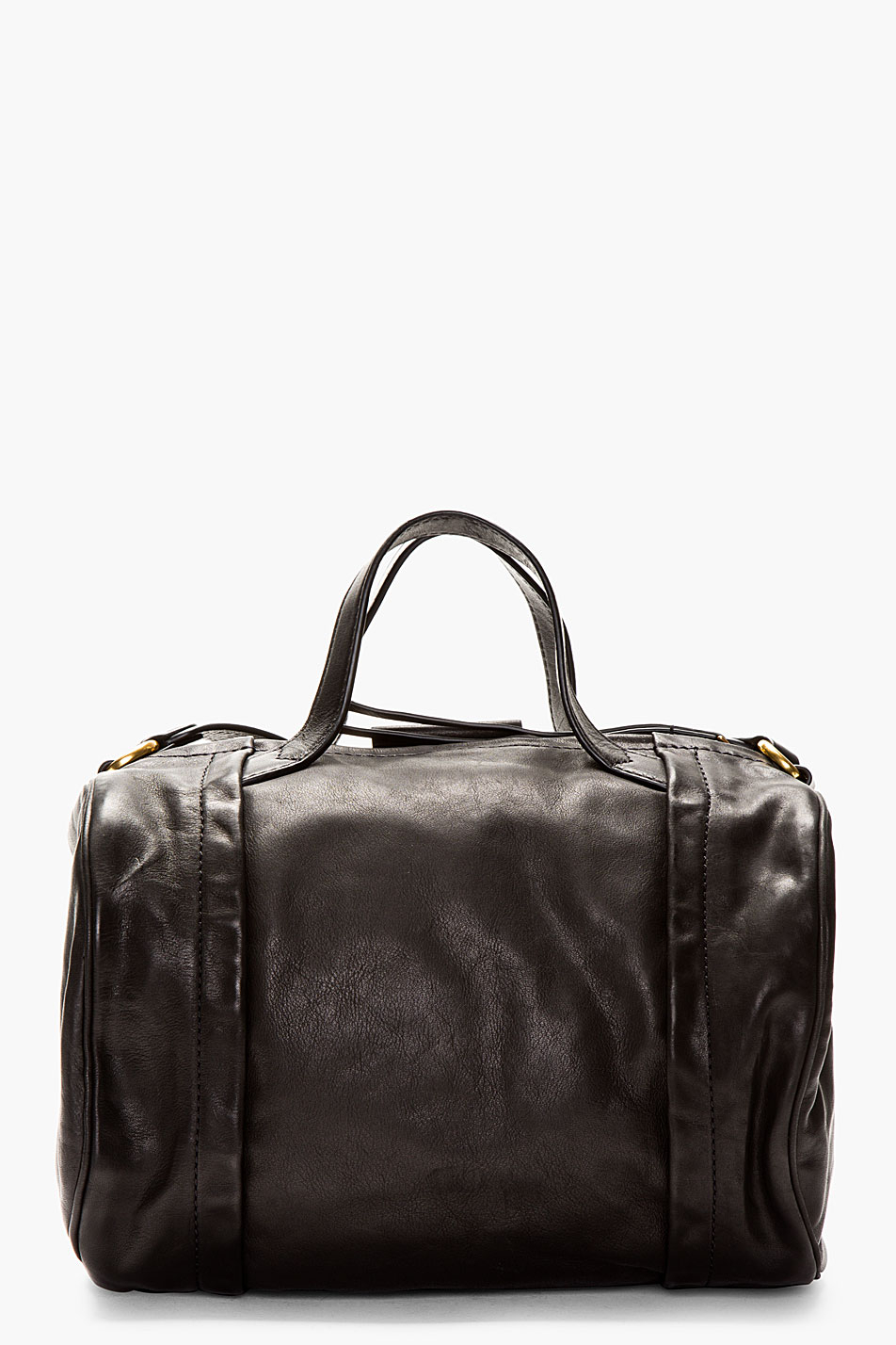 Marc By Marc Jacobs Black Leather Moto Duffle Bag in Black | Lyst