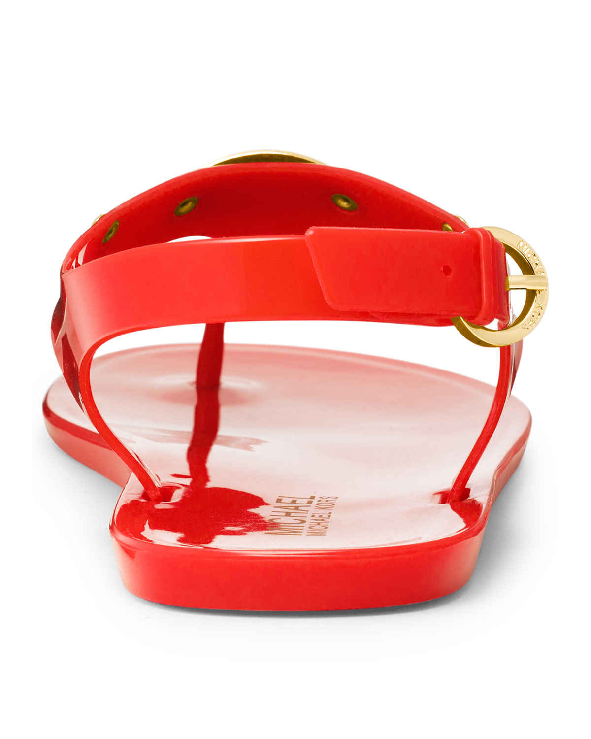 Michael kors Michael Logoplate Jelly Thong in Red | Lyst