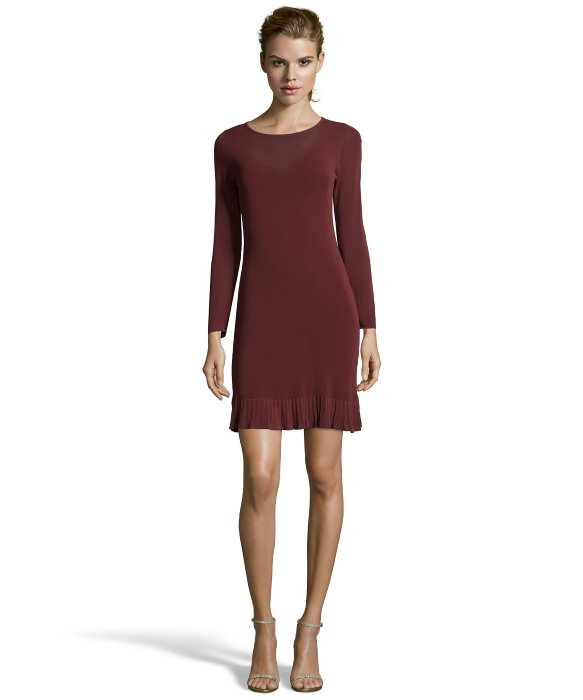 Lyst - Theory Cassis Mesh Knit 'torylev' Long Sleeve Dress in Red