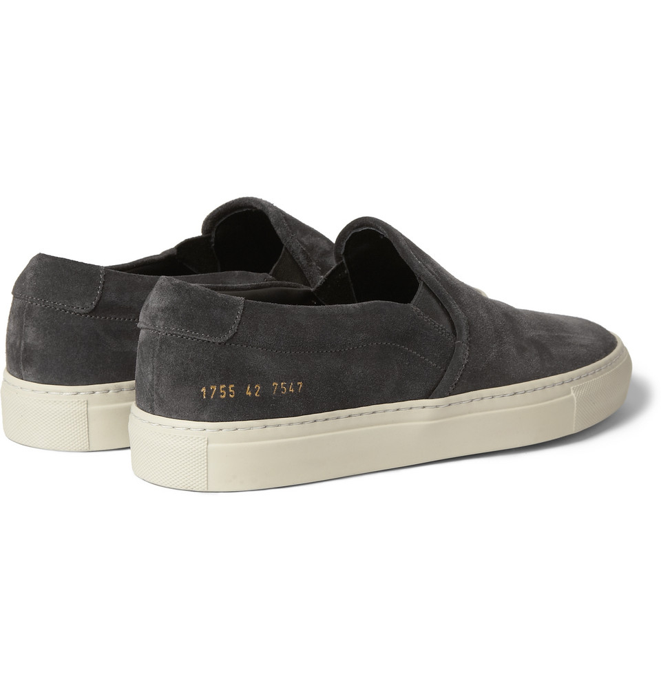Lyst - Common Projects Suede Slip-On Sneakers in Black for Men