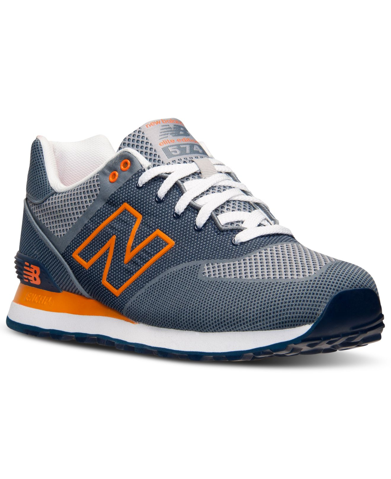 New Balance Men's 574 Woven Casual Sneakers From Finish Line in Slate