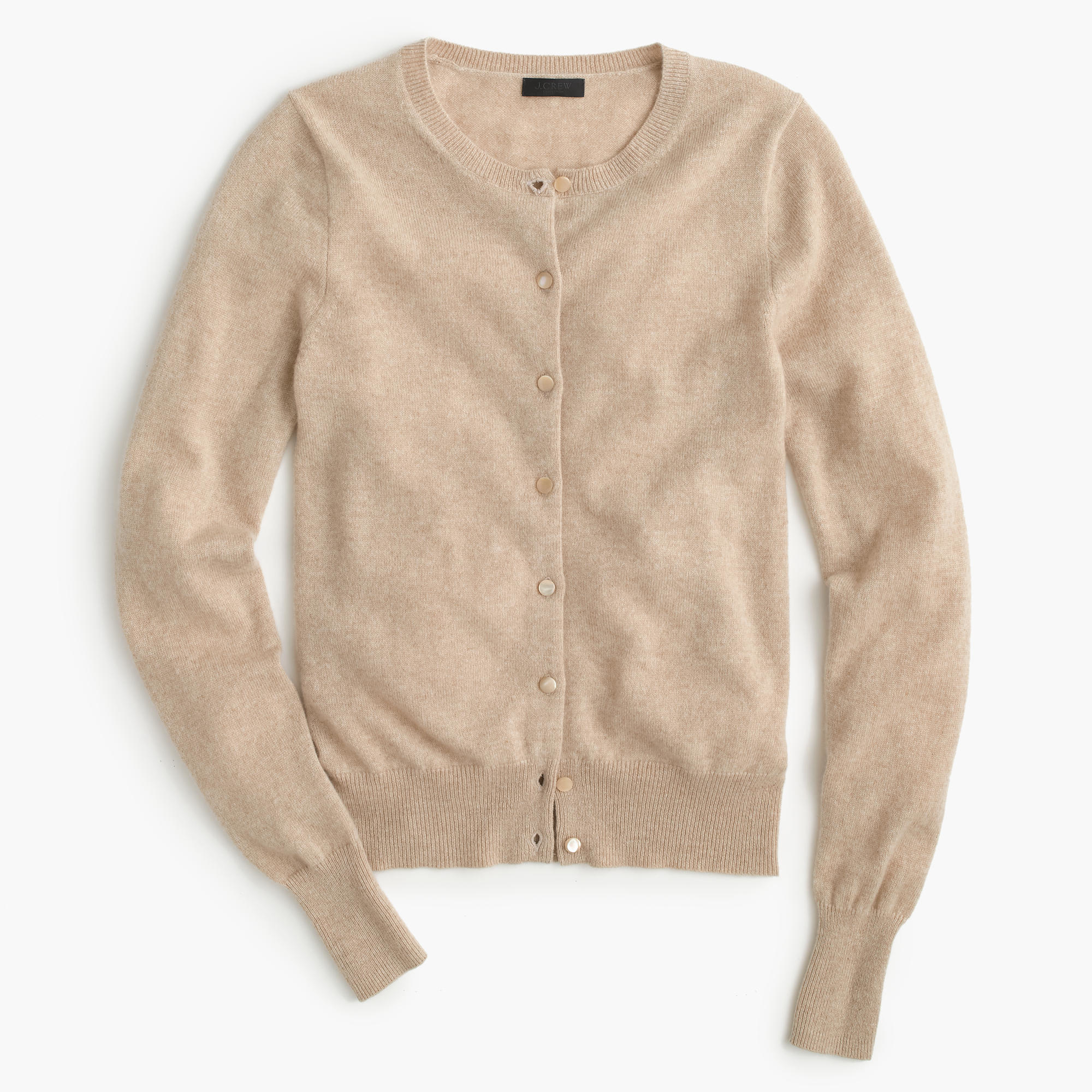 J.crew Collection Cashmere Cardigan Sweater in Natural (hthr flax