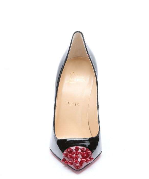 Christian louboutin Black And Red Patent Leather Spike Pumps in ...  