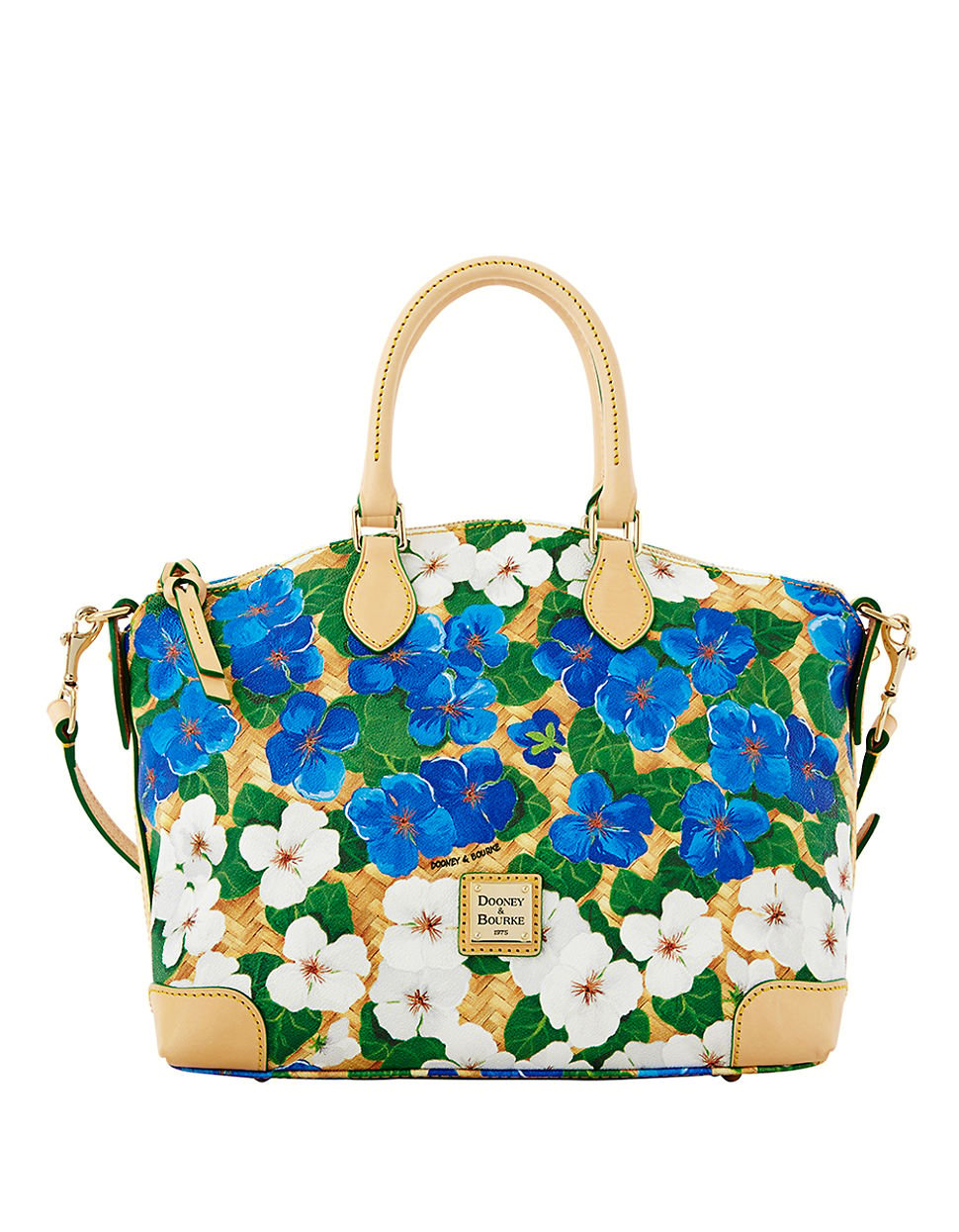 Dooney & Bourke Floral Coated Cotton Satchel in Blue | Lyst