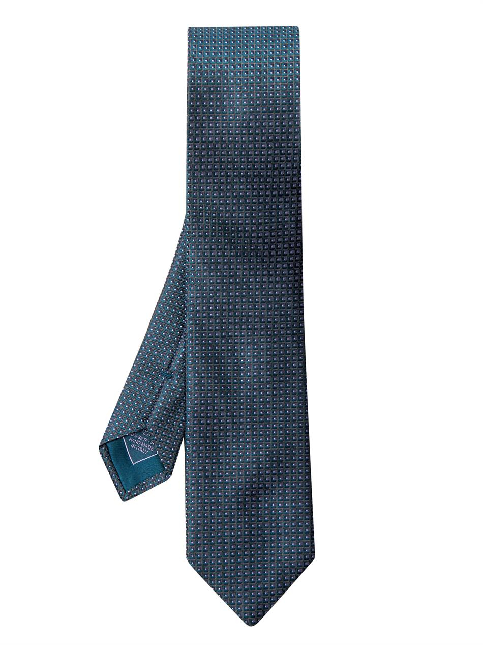 Brioni Geometric-Jacquard Silk Tie in Green for Men | Lyst