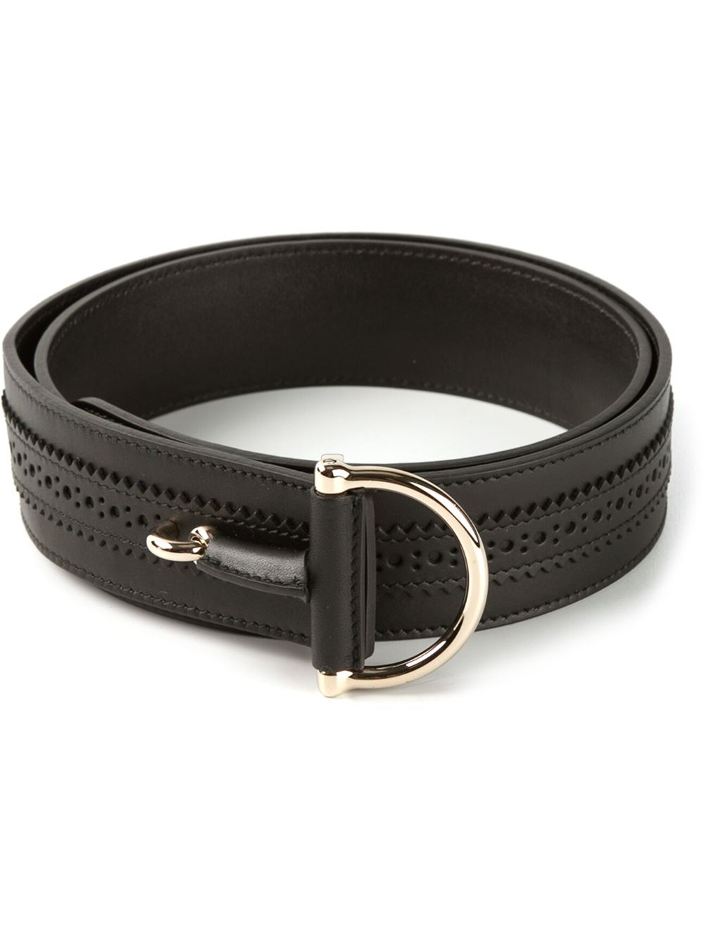 Lyst Gucci Embossed Belt in Black
