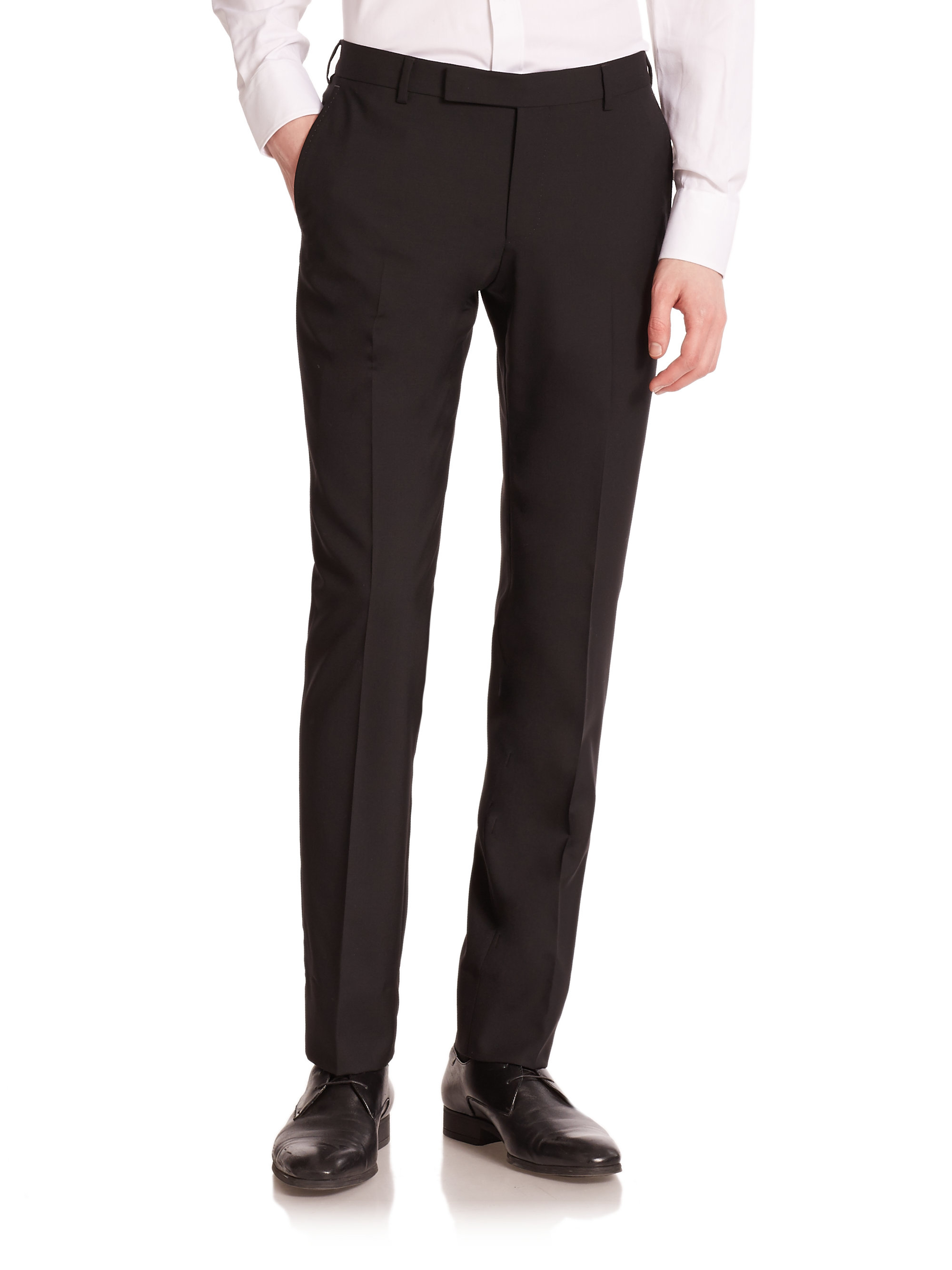 Z Zegna Wool Dress Pants In Black For Men Lyst