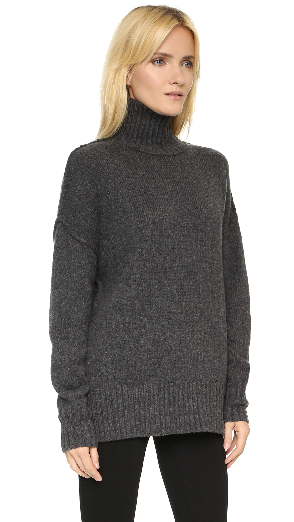 Lyst Nlst Oversize Turtleneck Sweater  in Gray