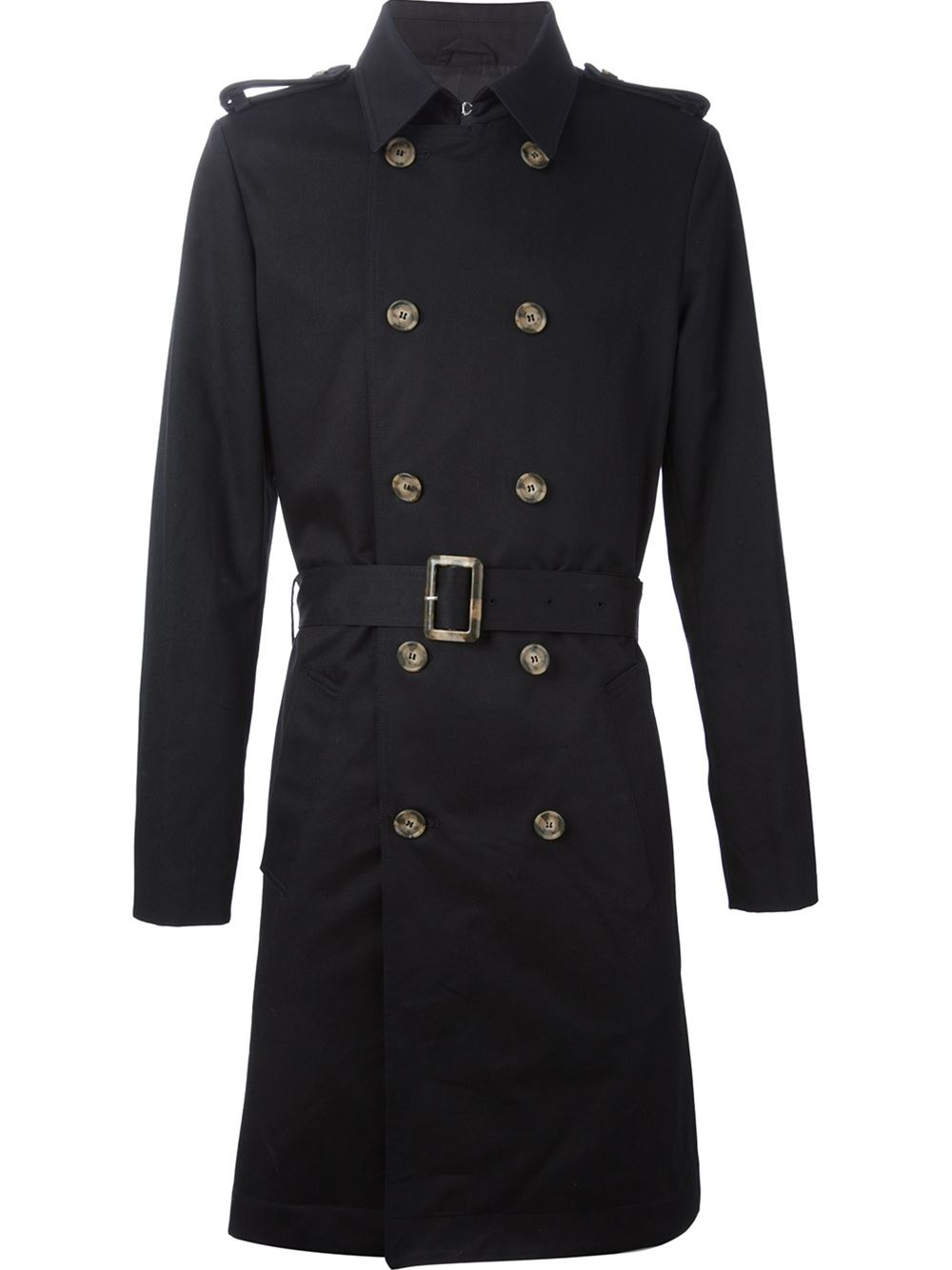 AMI Classic Trench Coat in Black for Men - Lyst