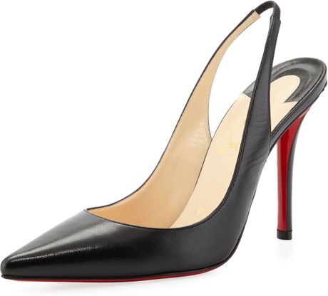 Christian Louboutin Apostrophe Red-Sole Slingback Pump in Black | Lyst