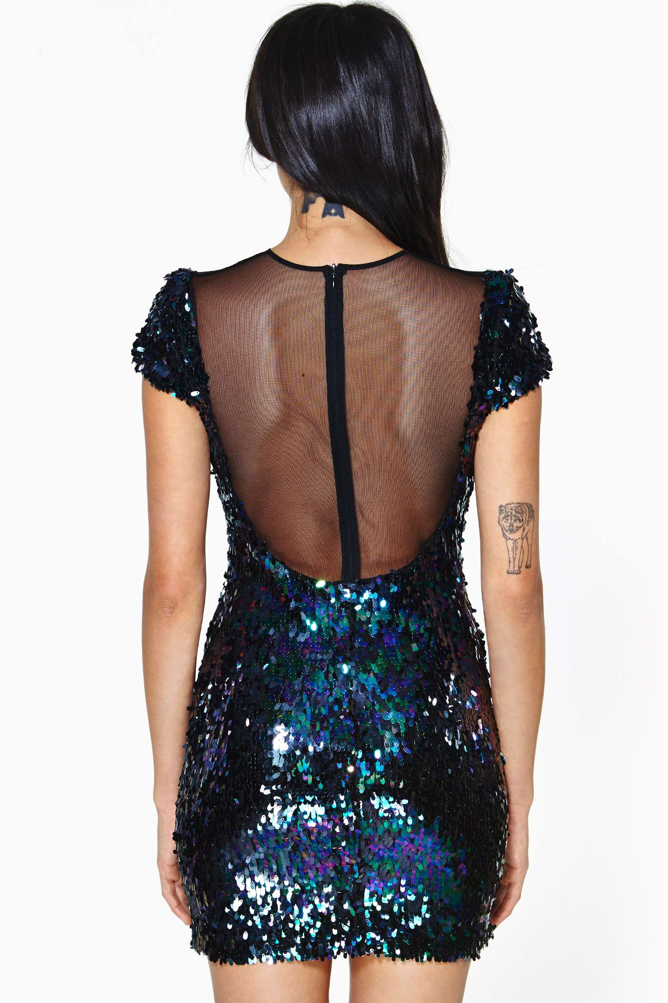 Lyst Nasty Gal Dress The Population Annalyn Sequin Dress in Blue