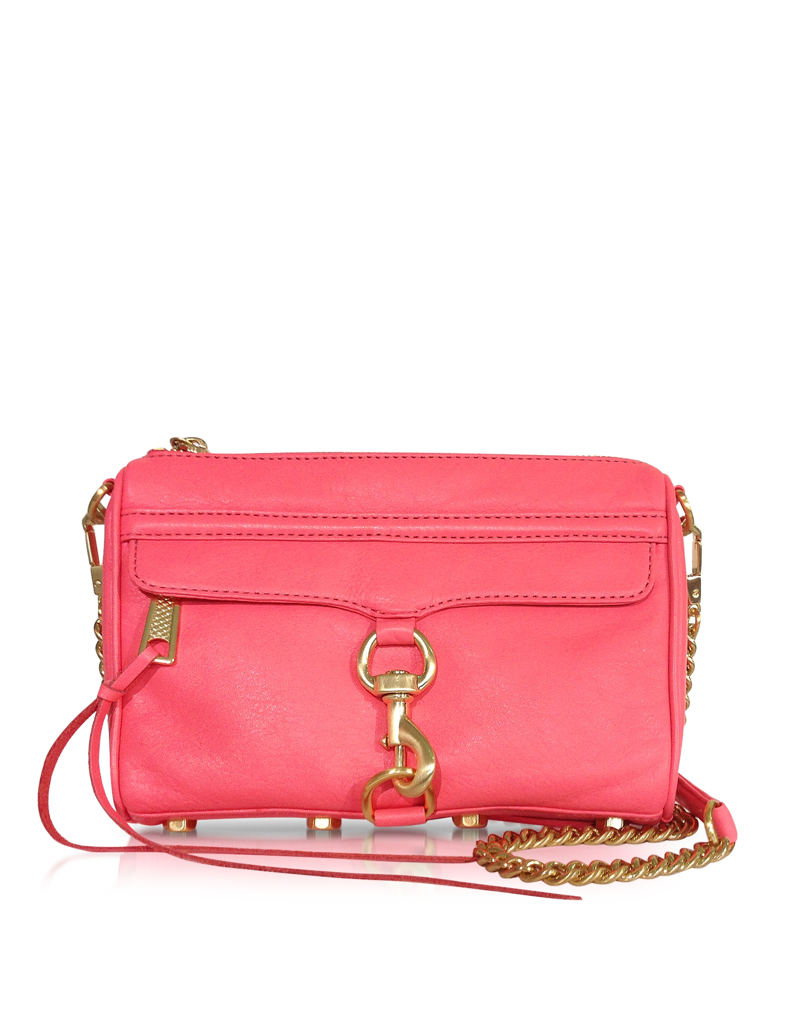 Rebecca minkoff Mini Mac Watermelon Leather Clutch W/shoulder Strap in ...