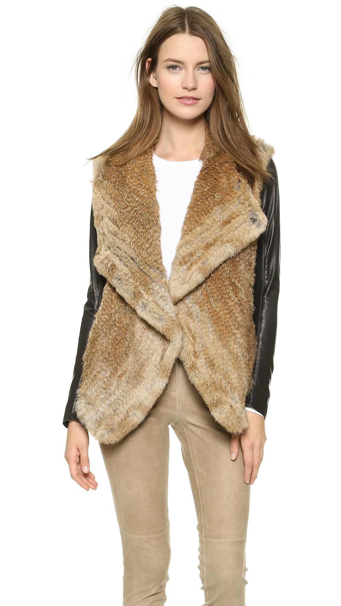 Leather Sleeve Coat
