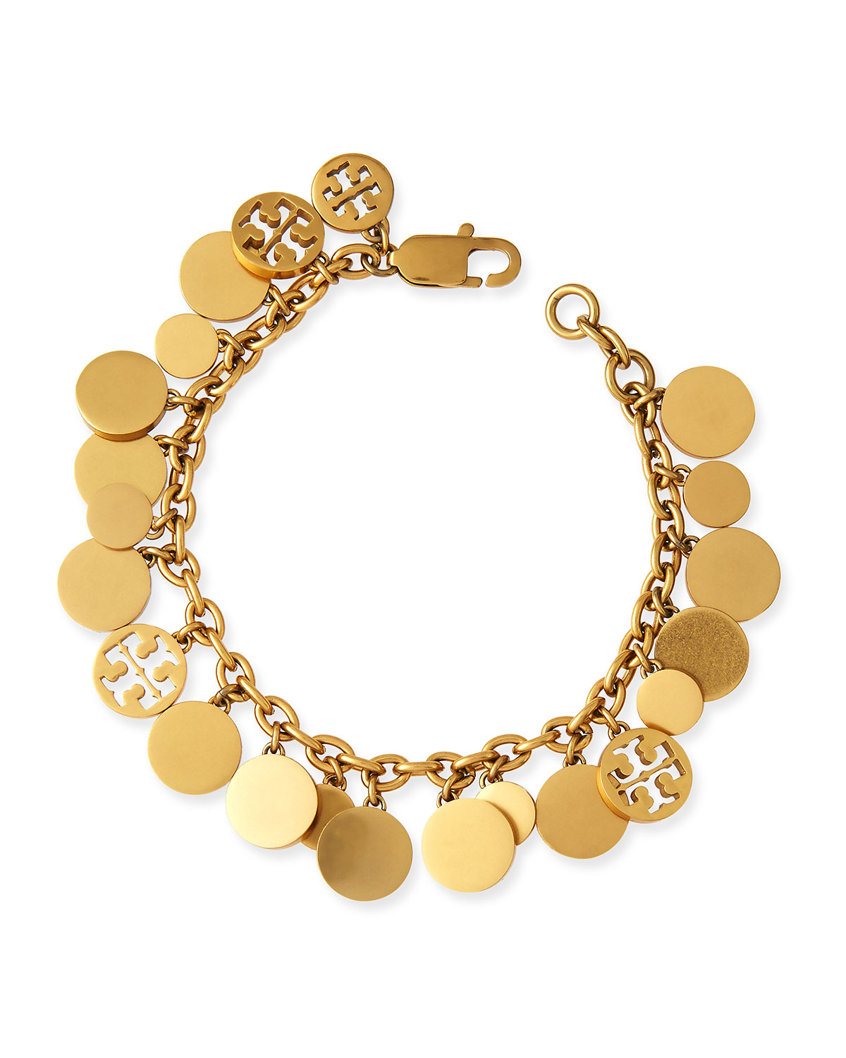 Tory burch Logodisc Charm Bracelet in Gold Lyst