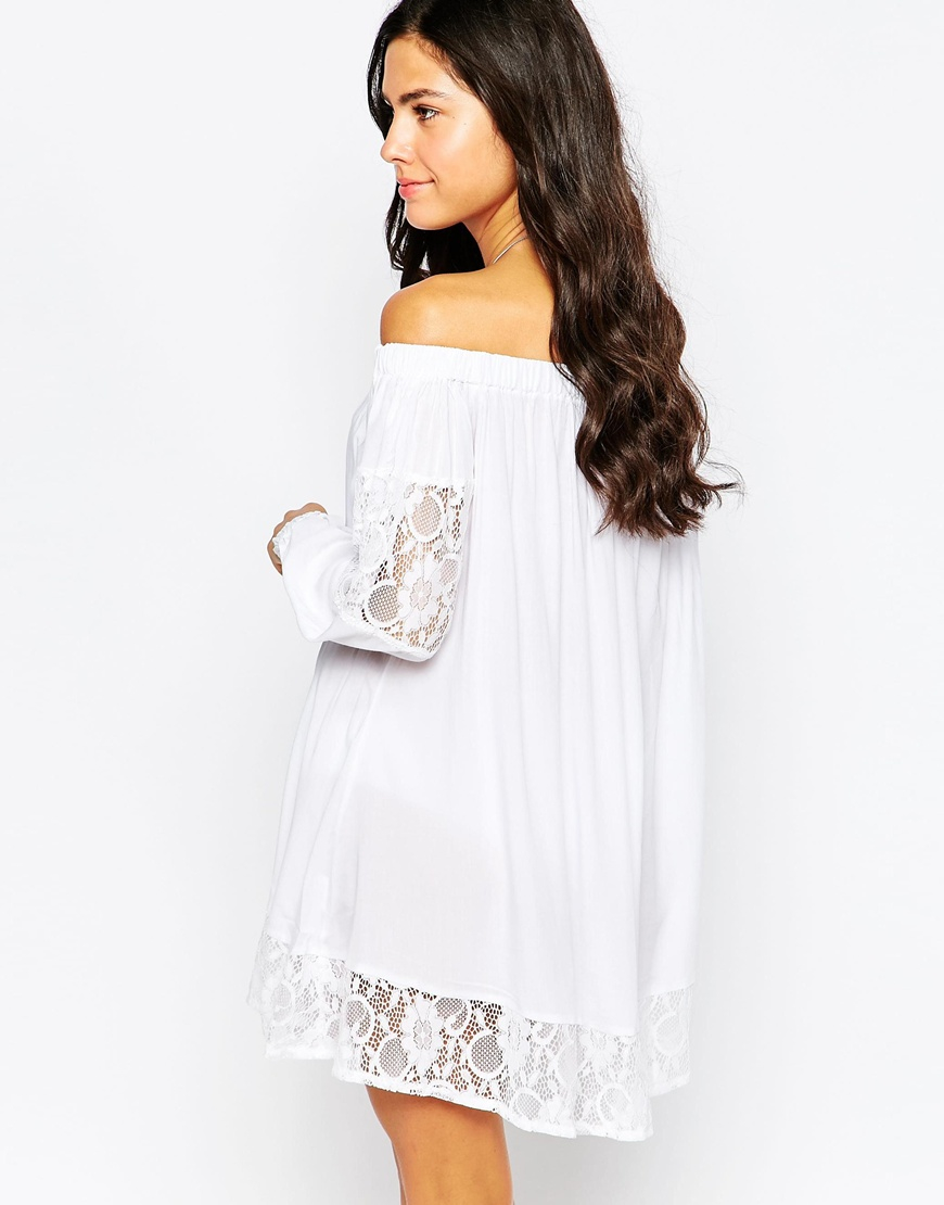 Max C Long Sleeve Beach Dress White In Lyst Gallery Women S Bandeau Dresses