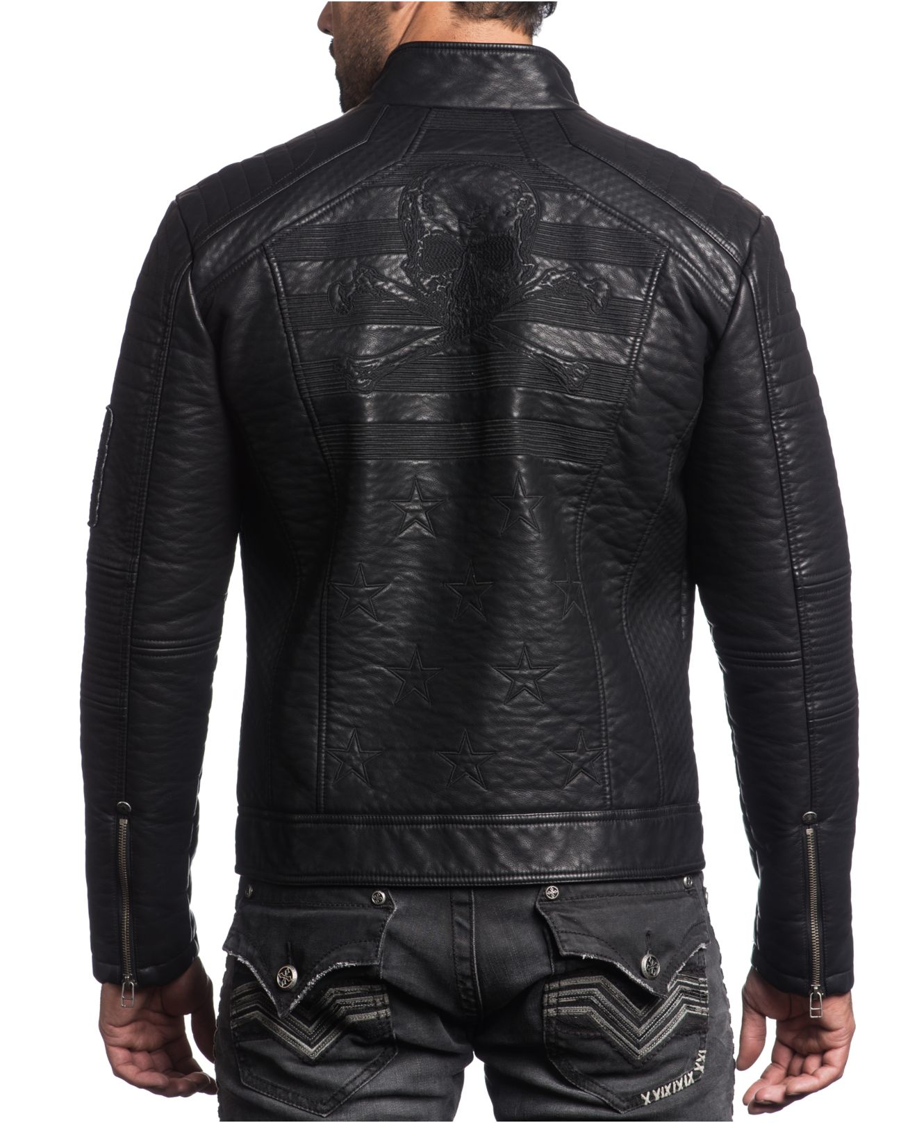 Affliction Race Faux Leather Jacket In Black For Men Lyst Gallery