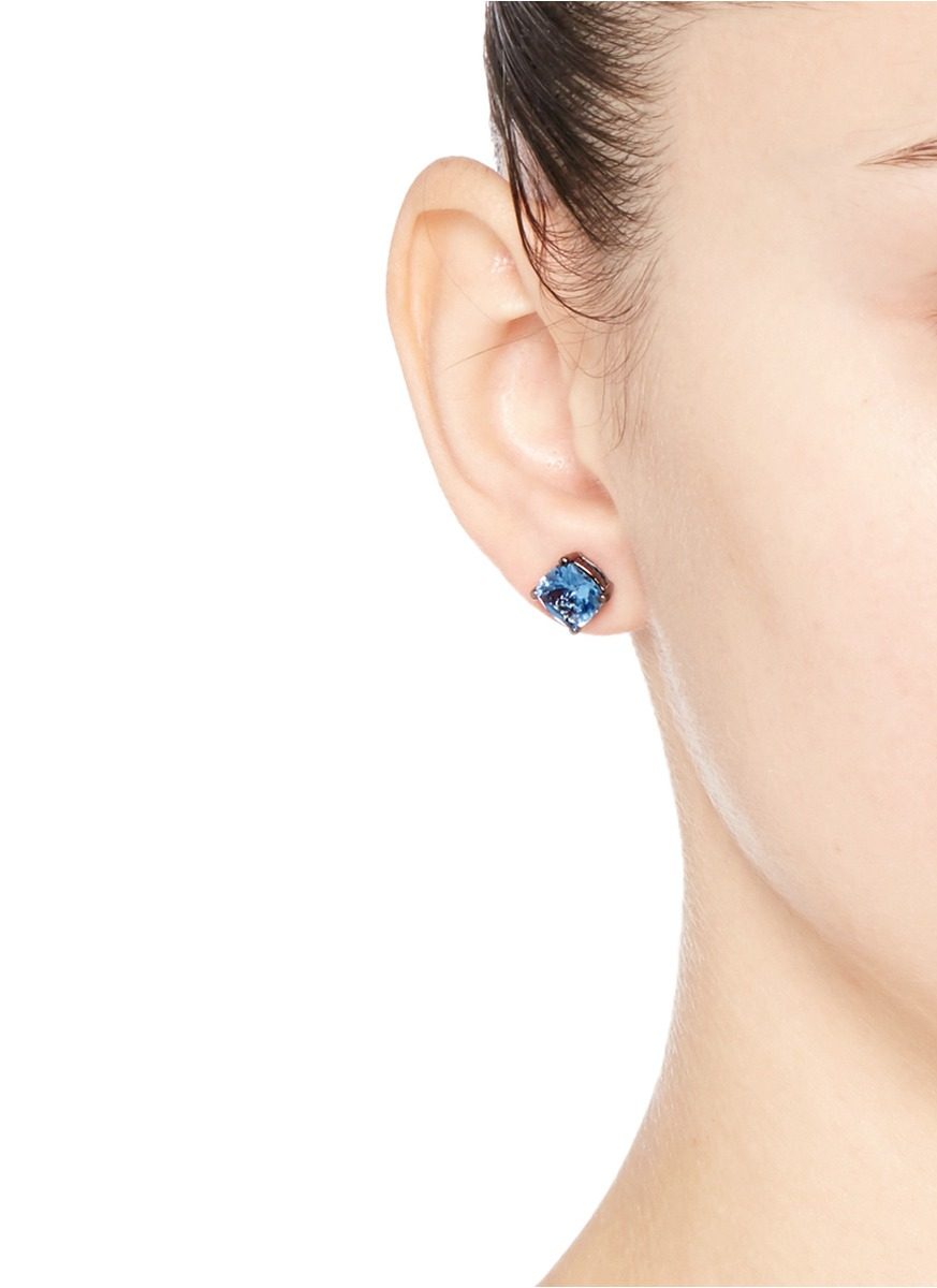 Lyst Cz By Kenneth Jay Lane Cushion Cut Cubic Zirconia Stud Gallery