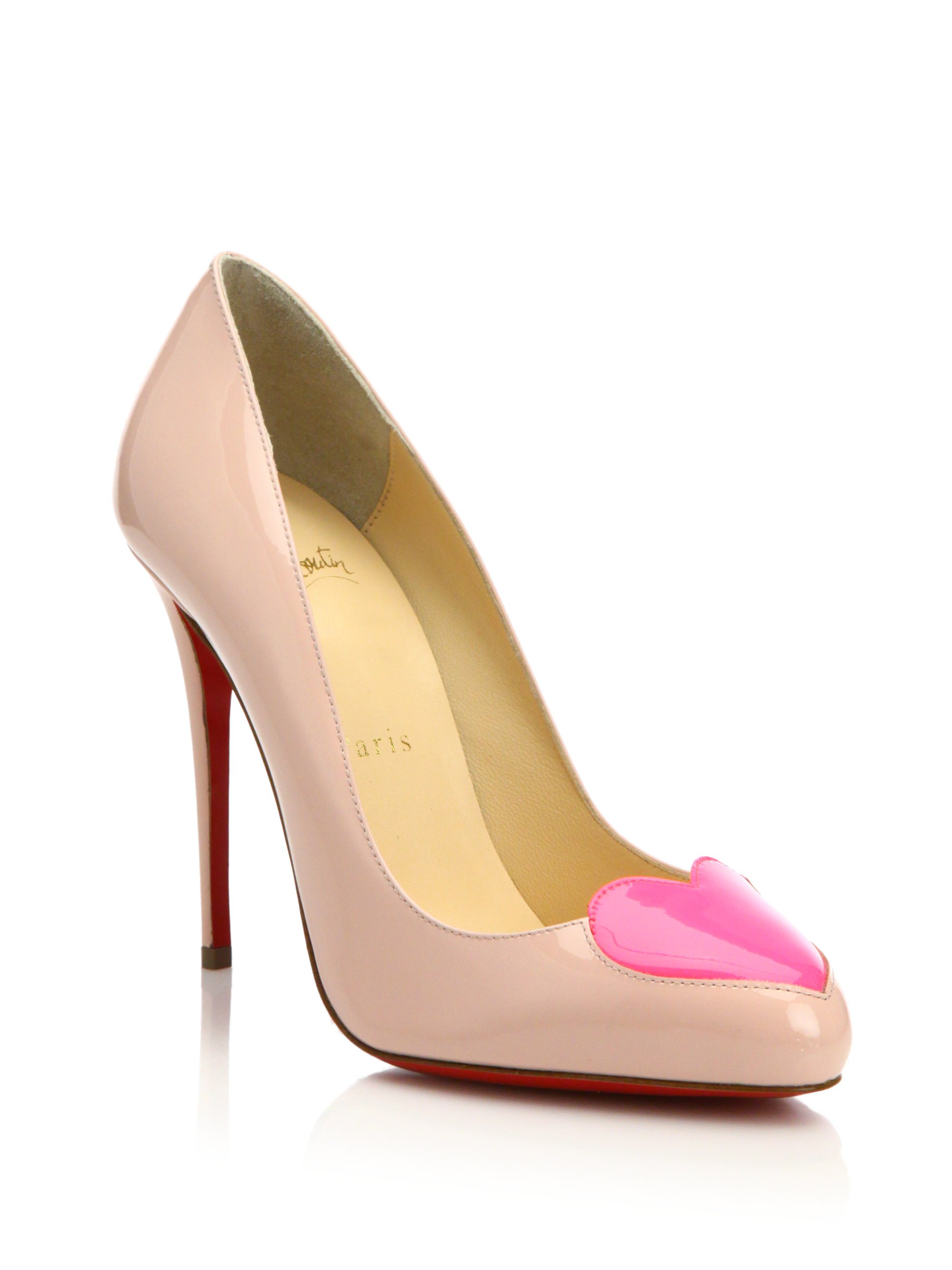 louboutin spikes sneakers - Christian louboutin Doracora Heart Patent Leather Pumps in Pink ...