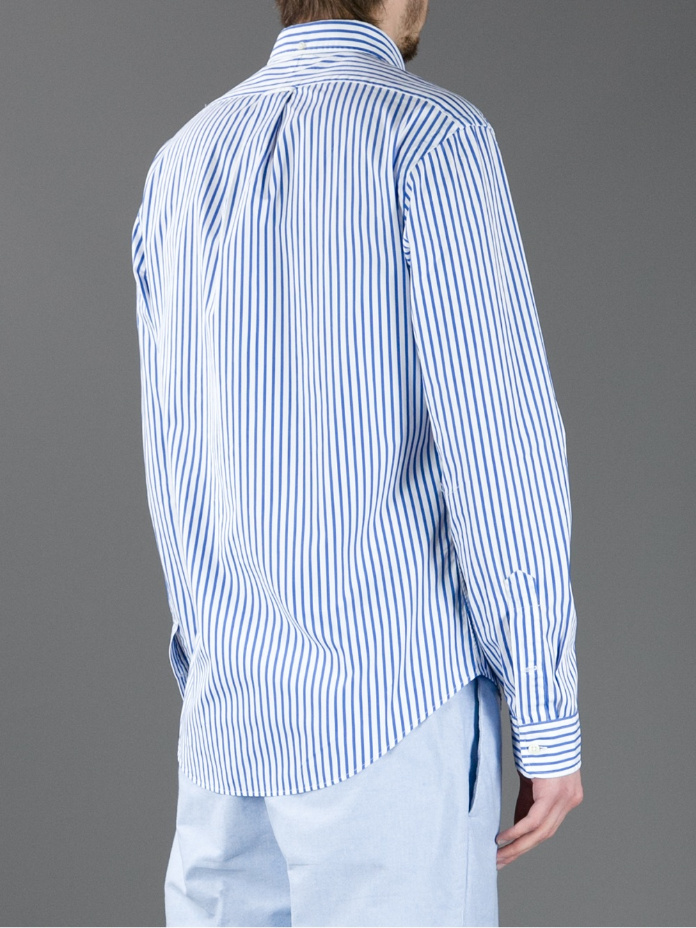 Polo ralph lauren Pinstripe Shirt in Blue for Men | Lyst