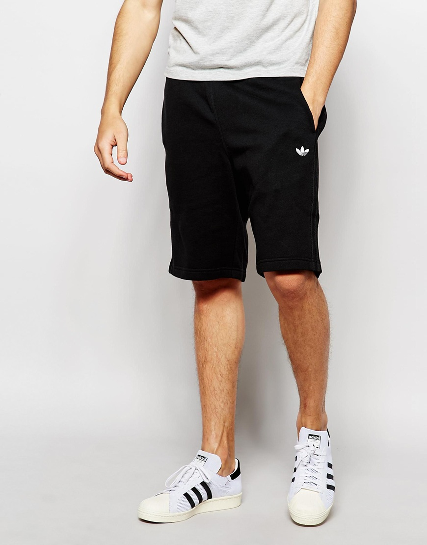 mens black fleece shorts