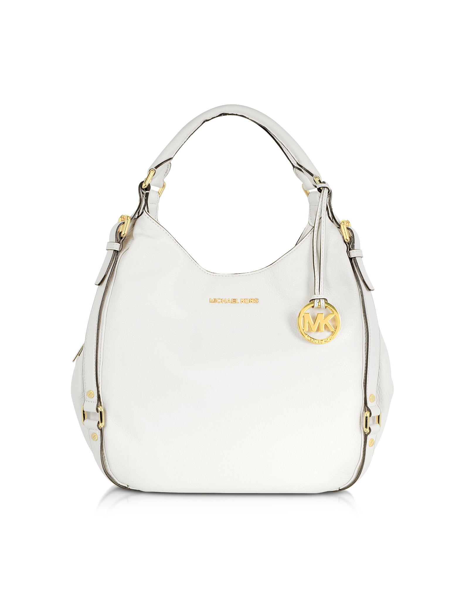Lyst - Michael Kors Optic White Bedford Leather Shoulder Tote in White