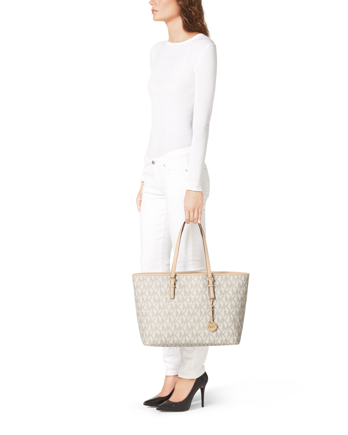 michael kors jet set medium logo tote