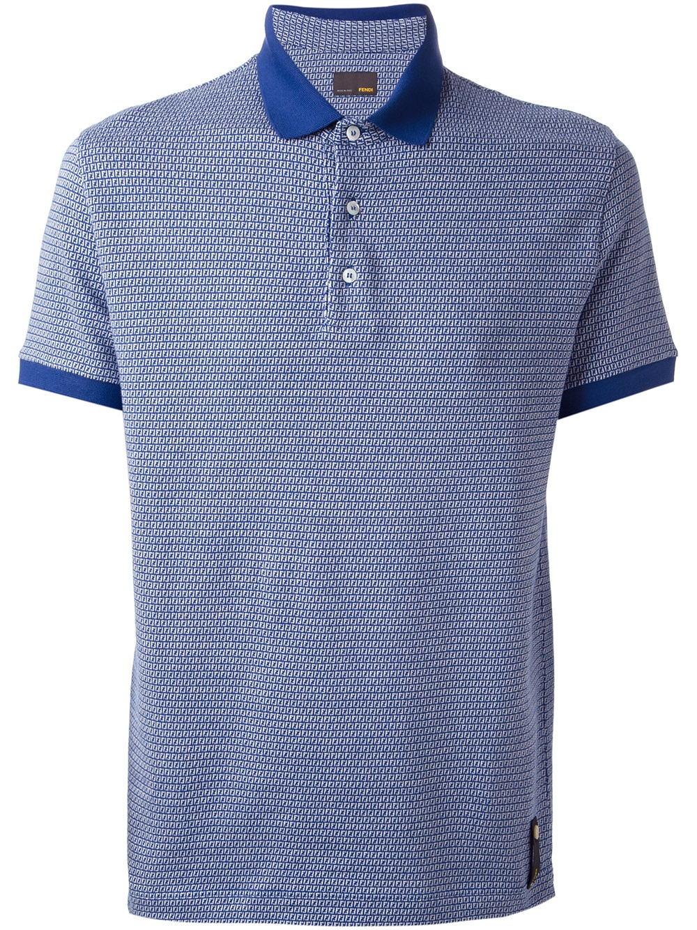 Lyst - Fendi Monogram Print Polo Shirt in Blue for Men