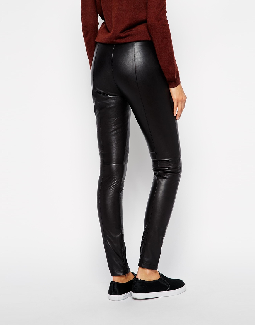 Selected | Selected Bean Leather Trousers with Zip and Panel Detail at ASOS | Fashion, Fashion 