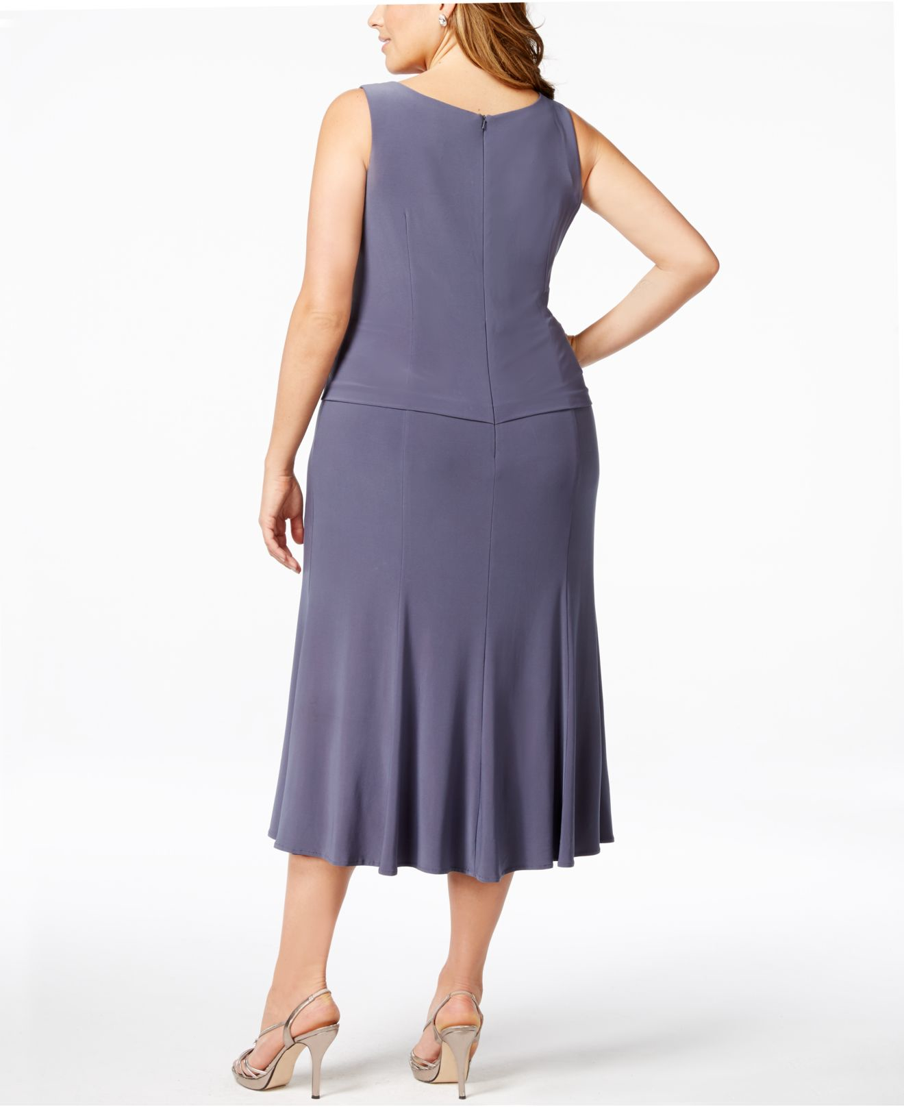 Lyst - Alex Evenings Plus Size Rhinestone Dress And Jacket in Metallic