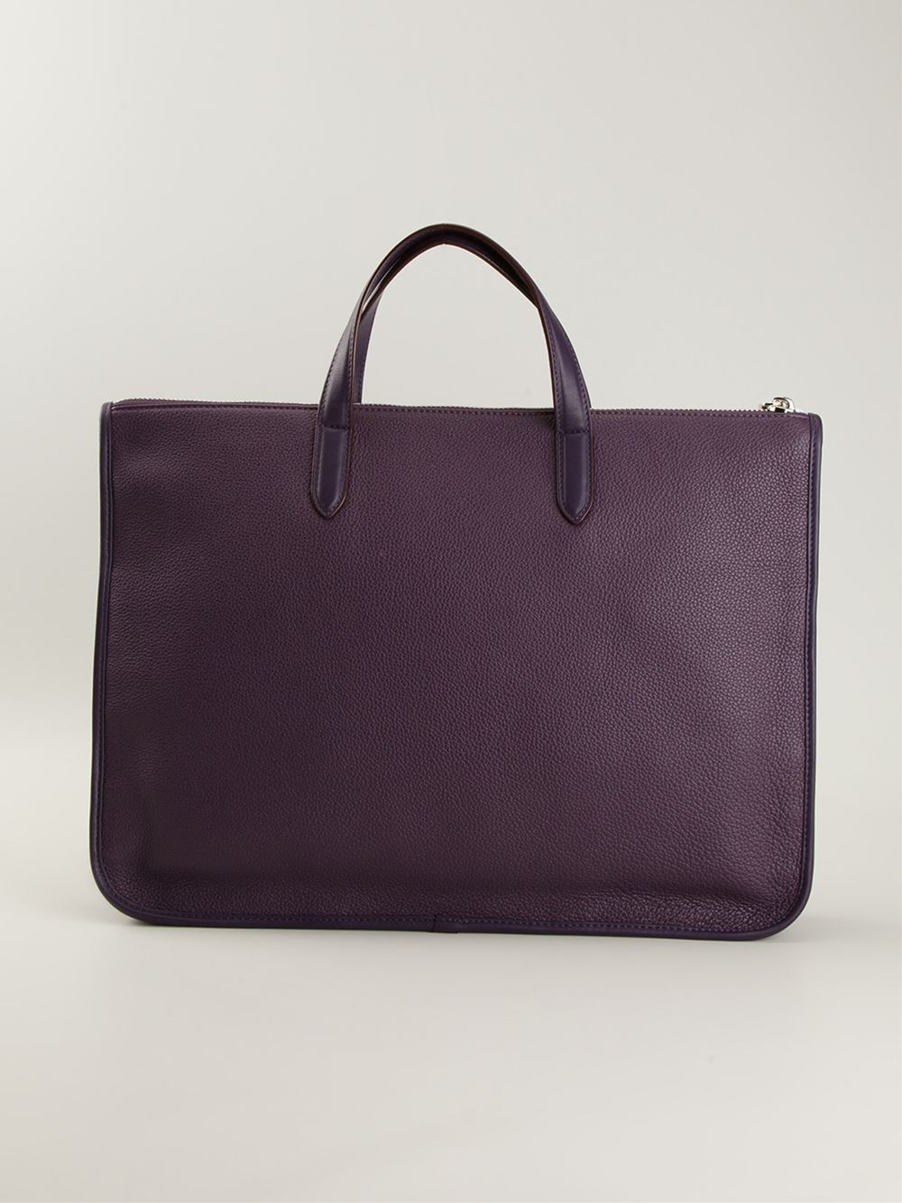 purple leather briefcase