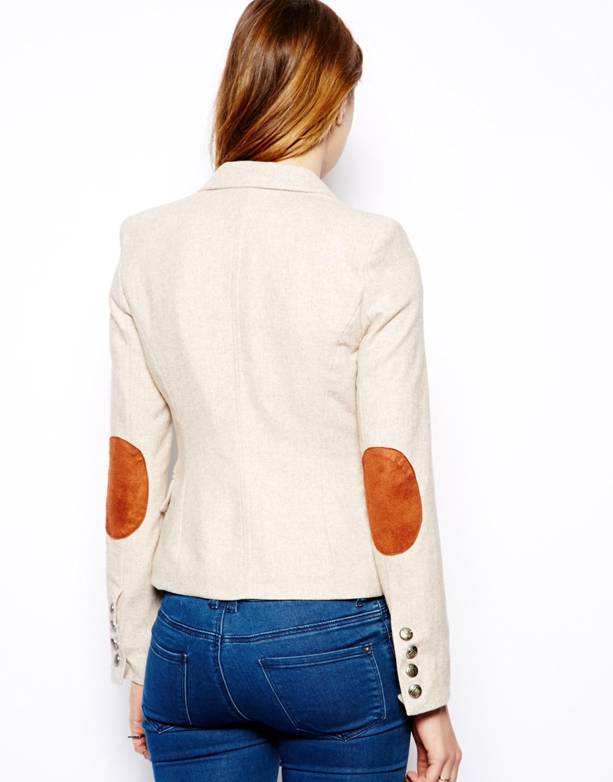 Lyst Glamorous Blazer with Elbow Patches in Natural