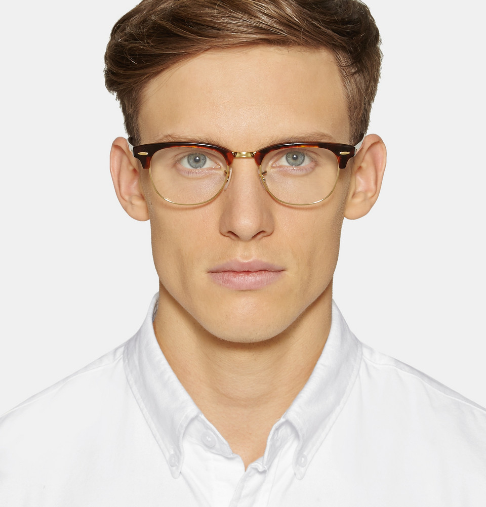 Ray-ban Clubmaster Tortoiseshell Acetate And Metal Optical Glasses in ...