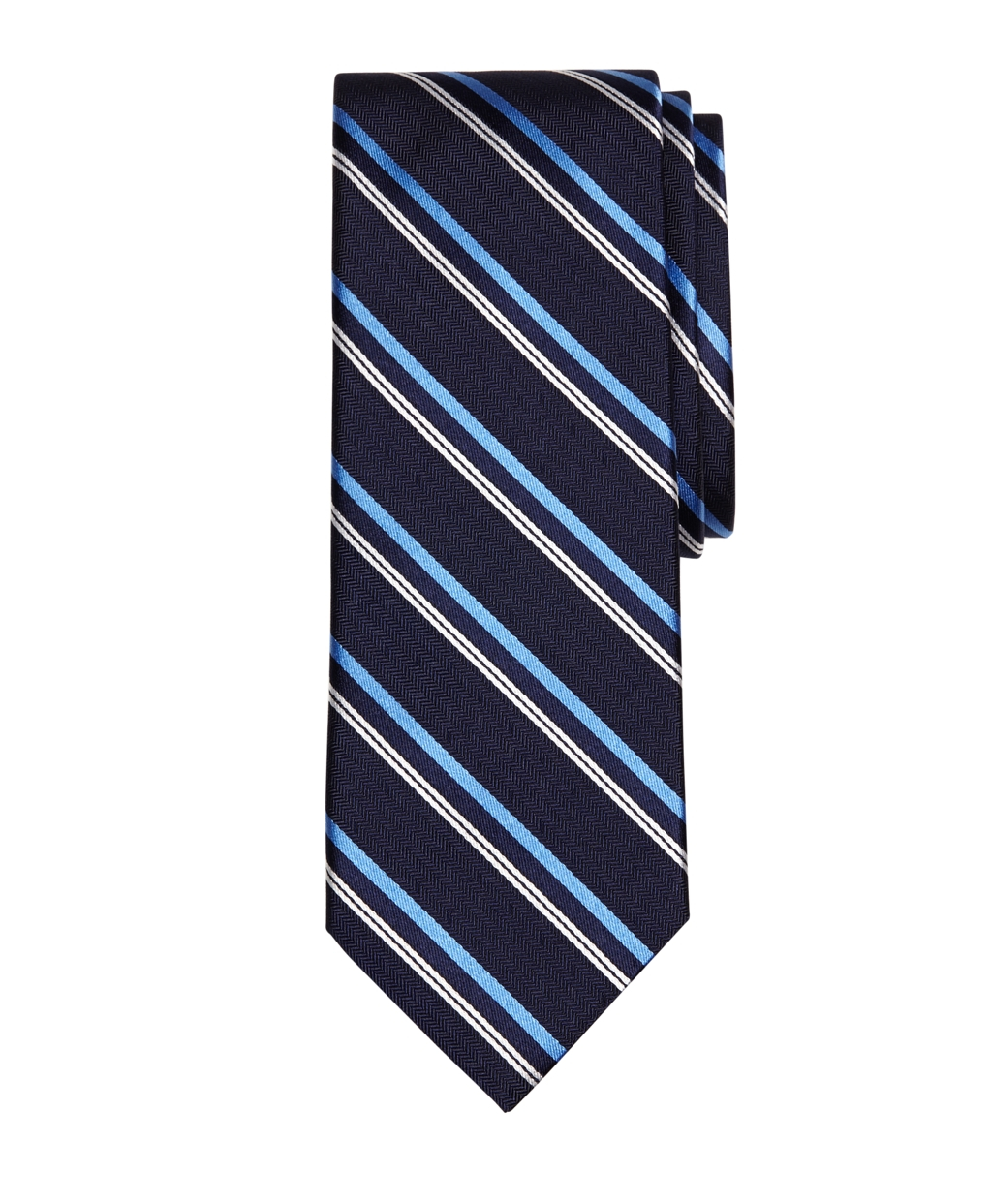 Brooks brothers Herringbone Sidewheeler Stripe Tie in Blue for Men ...