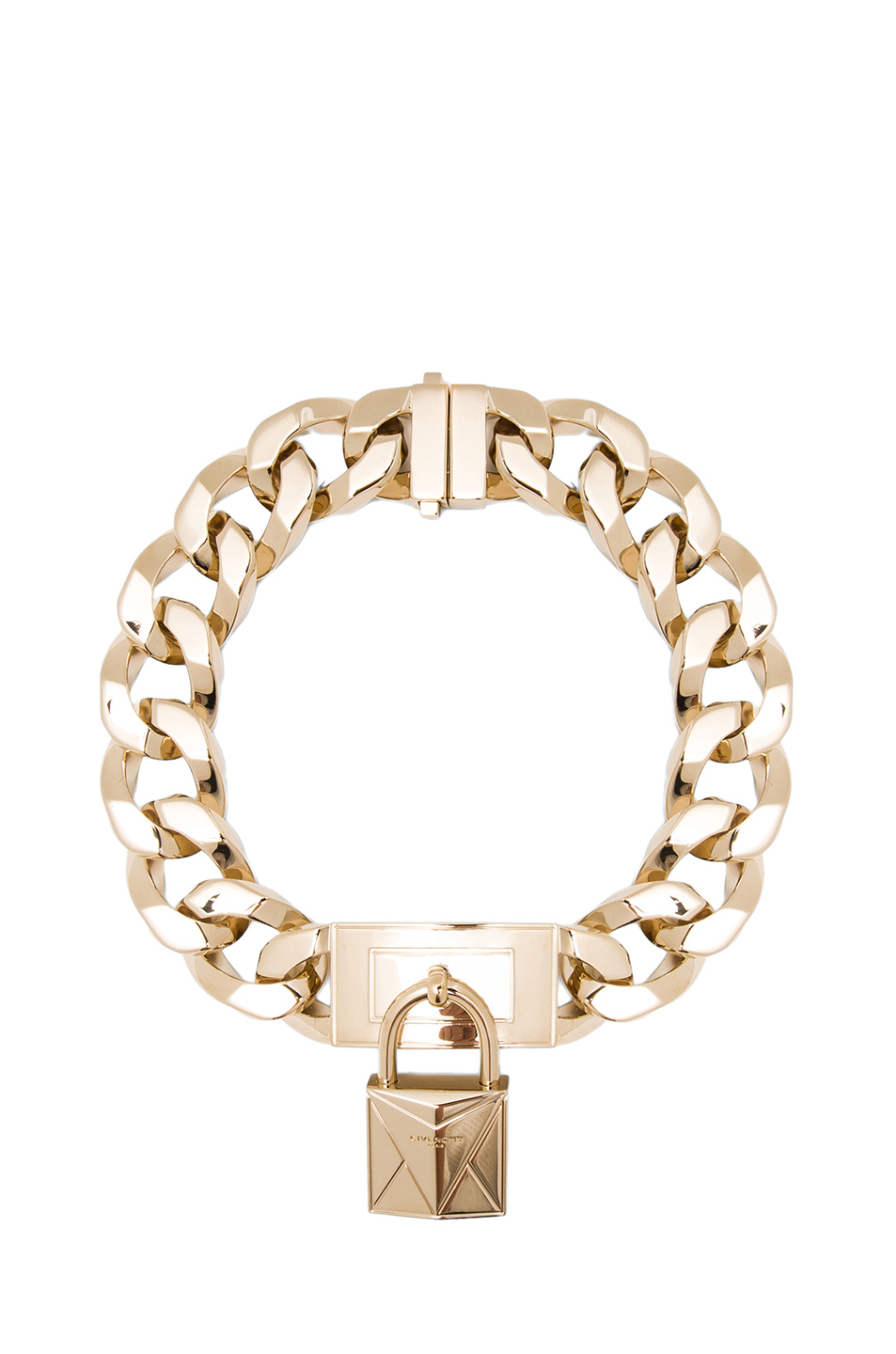Givenchy Chain Necklace with Metal Lock Front in Gold | Lyst