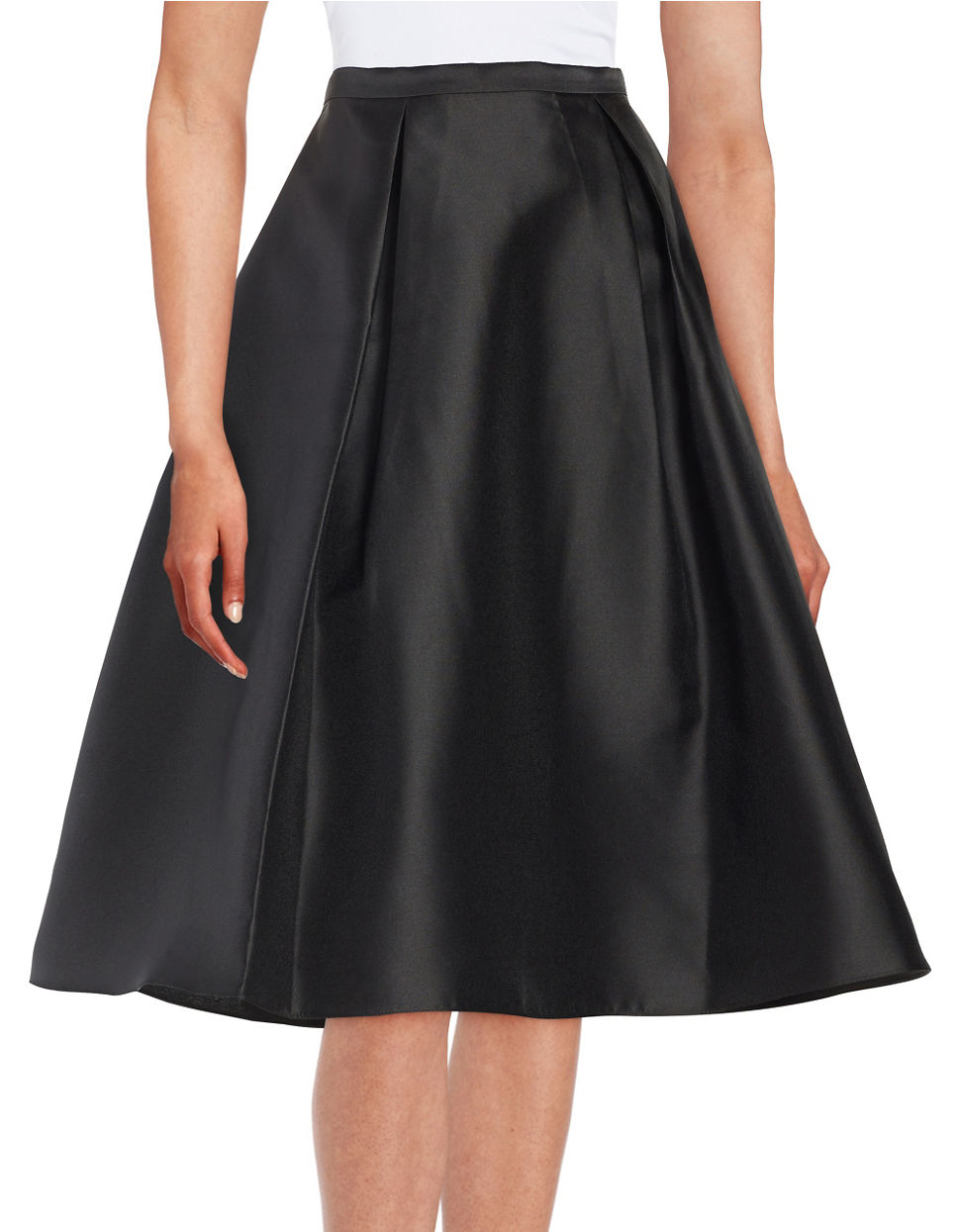Lyst - Adrianna Papell Satin Party Skirt in Black