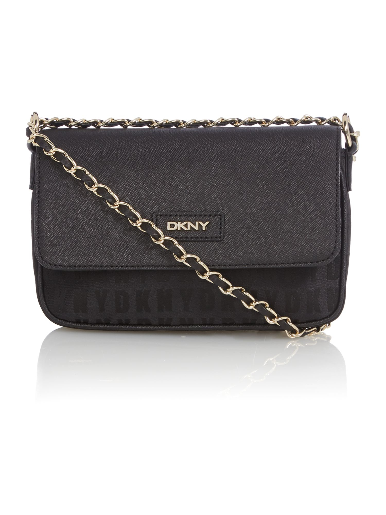 DKNY | Black Small Flap Over Chain Cross Body Bag | Lyst