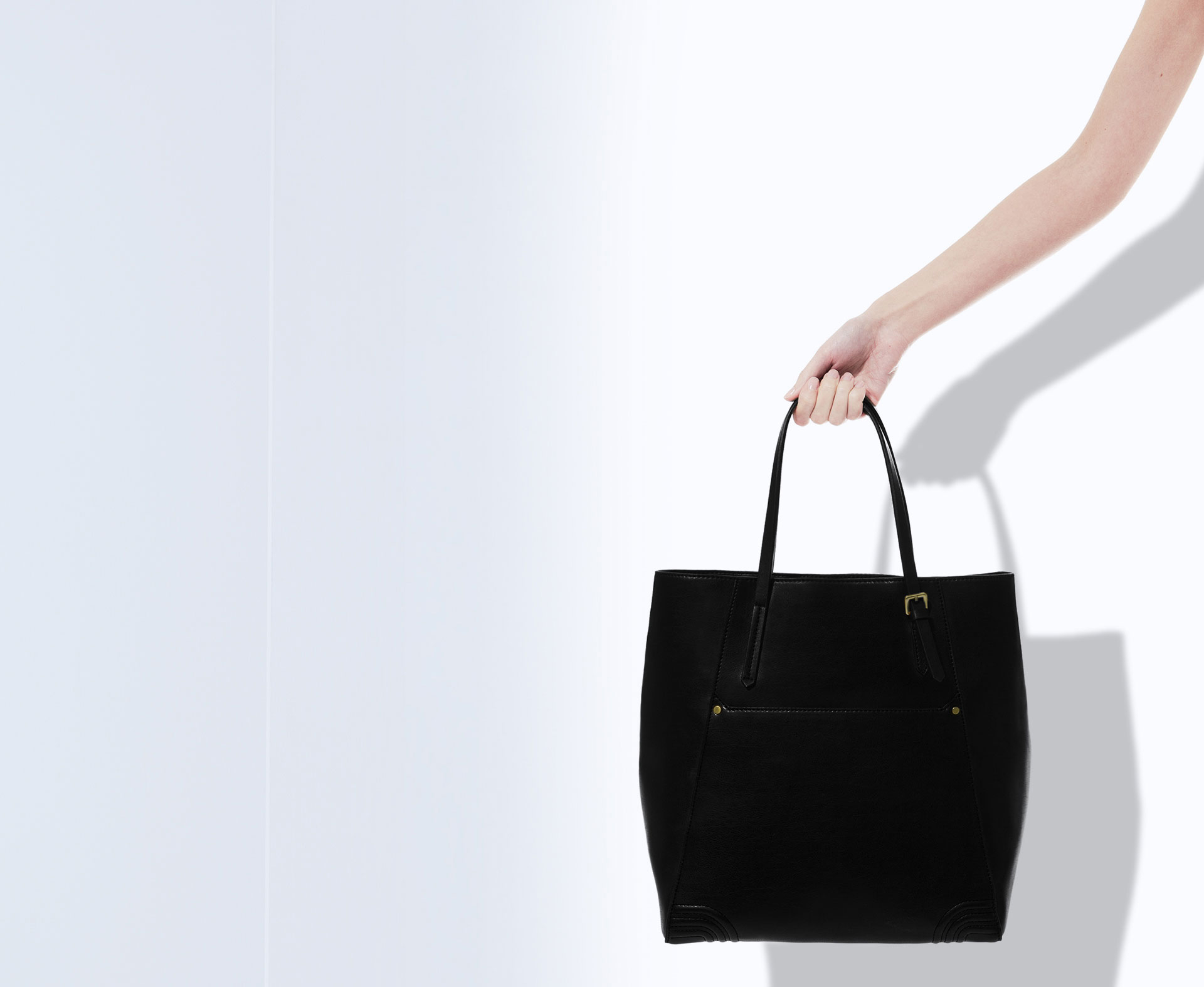 Zara Shopper Bag with Pocket in Black | Lyst
