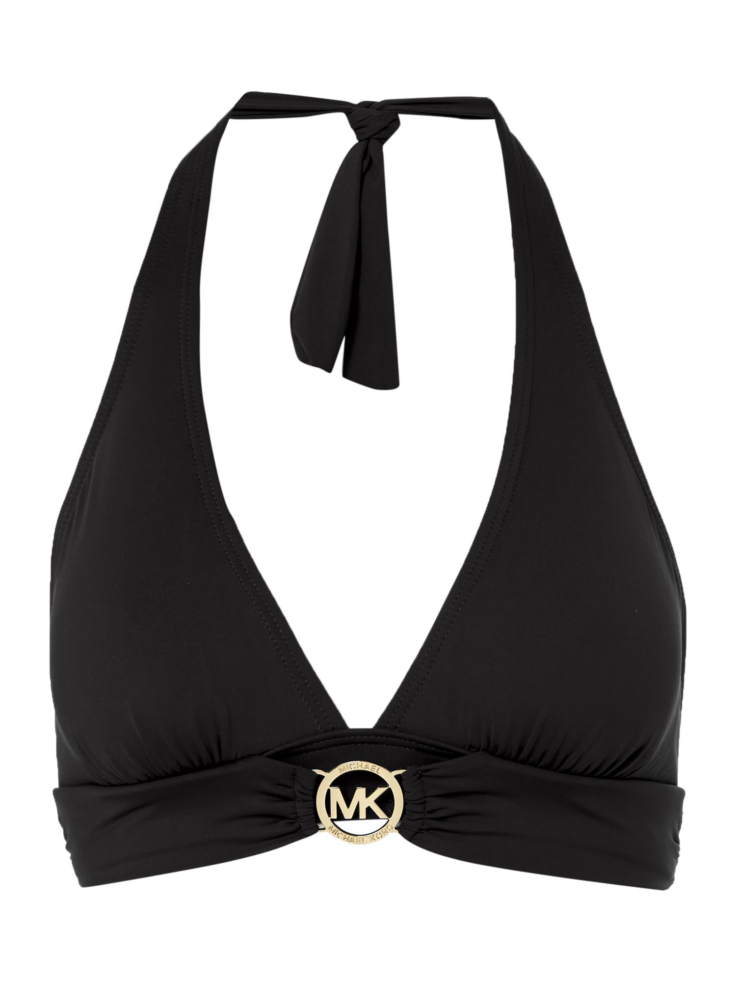Michael Kors Logo Halter Bikini Top In Black Lyst